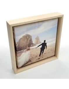 Marcos a medida tipo caja americana para lienzos. MADERA NATURAL