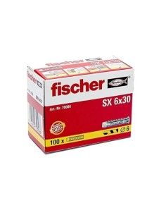 Taco expansión Fischer SX (6 x 30mm) pared normal 2