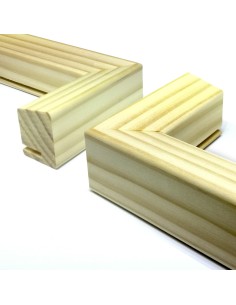 Lattes de pin rainurées 35 x 35 mm avec réduction de hauteur par mètre