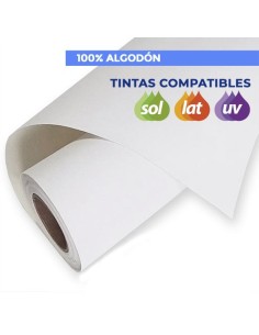 LIENZO CANVAS ALGODON para IMPRESIÓN DIGITAL con PLOTTER solvente, Uv "Assen"