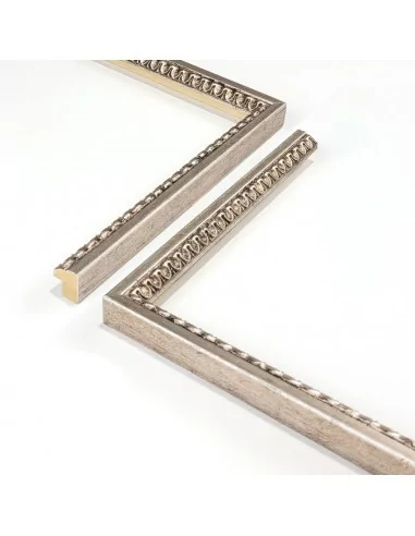MOLDURA para cuadros. BAQUETON FILO GRABADO. 18x20mm. PLATA MOLDURA para cuadros. BAQUETON FILO GRABADO. 18x20mm. PLATA