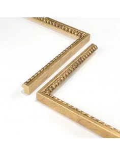 MOLDURA para cuadros. BAQUETON FILO GRABADO. 18x20mm. ORO