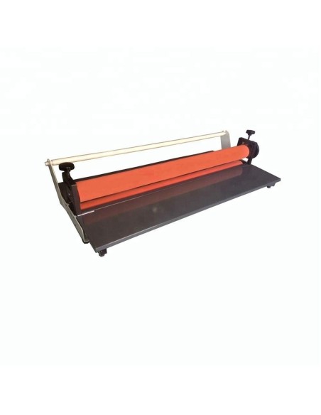 LAMINADORA MANUAL EN FRÍO con PORTA ROLLOS. Sobremesa