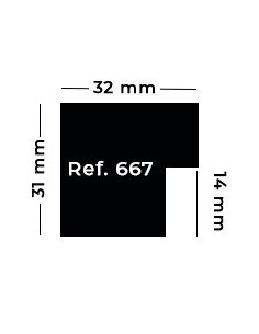 MOLDURA TACO LISO DIENTE ALTO. 30x30mm. BLANCO CENIZA 2
