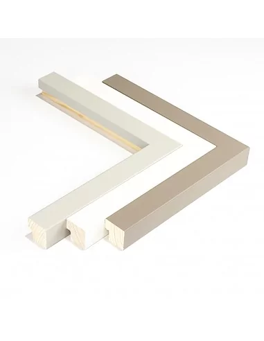 MOLDURA TACO LISO DIENTE ALTO. 32x31mm. BLANCO CENIZA