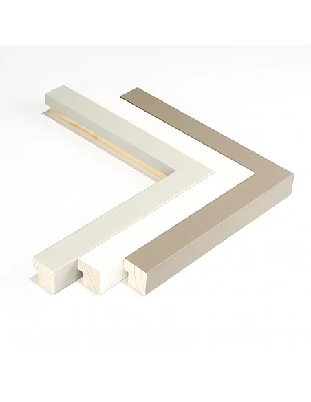 MOLDURA TACO LISO DIENTE ALTO. 32x31mm. BLANCO CENIZA