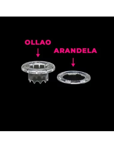 Ilhó e arruela de plástico transparente para lonas e toldos Ilhó e arruela de plástico transparente para lonas e toldos