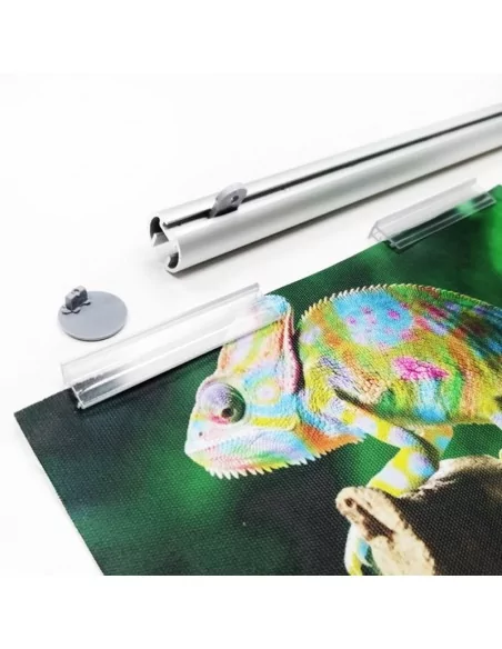 BARRA METÁLICA PARA colgar CARTELES Y LONAS. Alurondo