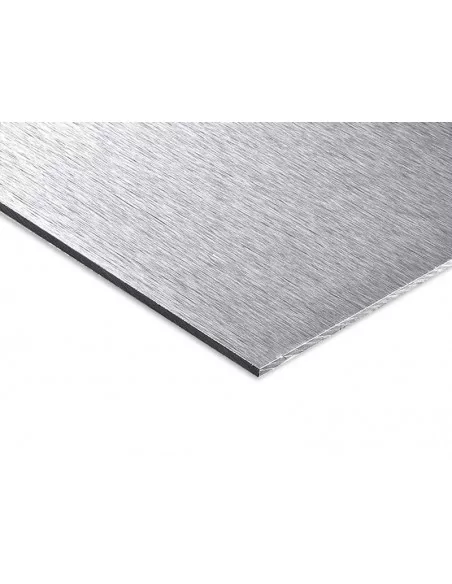 PANEL 3mm COMPOSITE Dibond ALUMINIO. PLATA CEPILLADA - PLATA