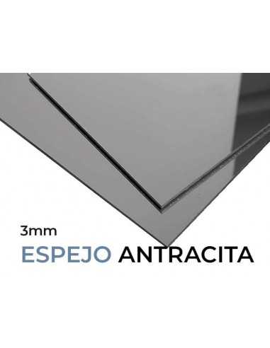 PANEL 3mm COMPOSITE Dibond ALUMINIO. ESPEJO ANTRACITA GRIS