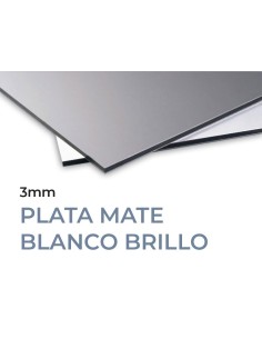 PANEL 3mm COMPOSITE ALUMINIO. BLANCO-PLATA. MOLDIBER