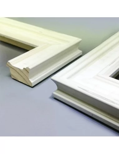 MOLDURA LISA 43mm BLANCO ARAÑADO