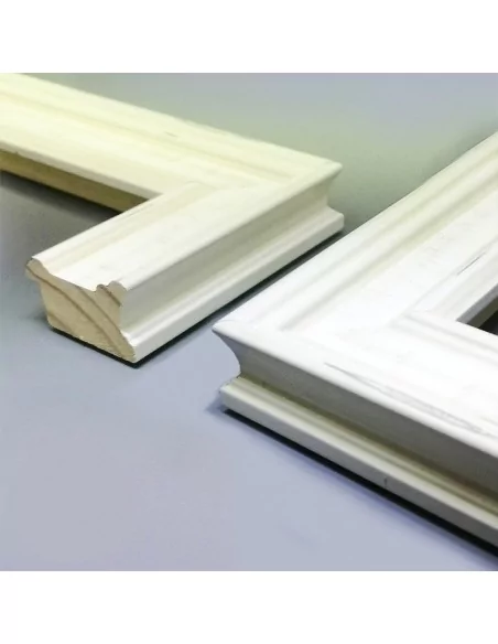 MOLDURA LISA 43mm BLANCO ARAÑADO