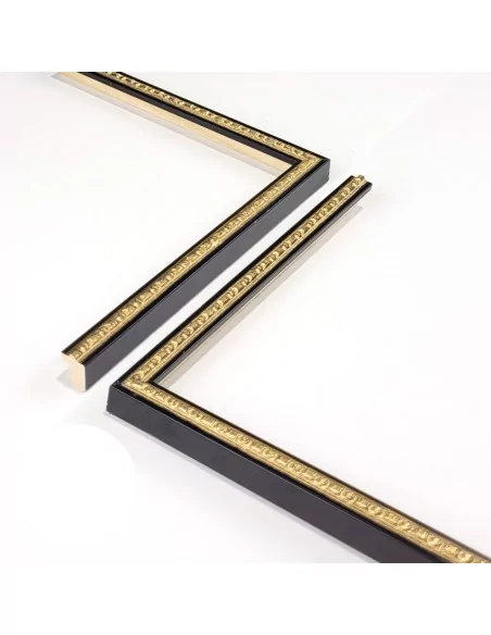 MOLDURA GRABADO CIRCULOS. 15x18mm. NEGRO FILO ORO. MOLDURA GRABADO CIRCULOS. 15x18mm. NEGRO FILO ORO.