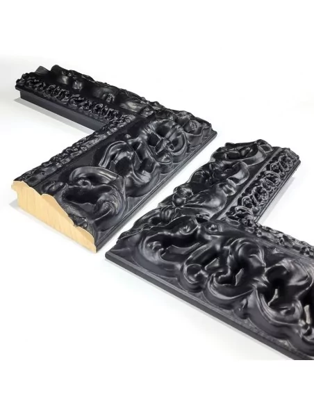 MOLDURA GRABADA CLASICA ESPEJOS. 115x40mm. NEGRO MATE MOLDURA GRABADA CLASICA ESPEJOS. 115x40mm. NEGRO MATE