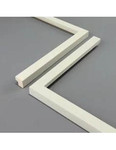 MOLDURA TACO LISO DIENTE ALTO. 20x20mm. BLANCO CENIZA