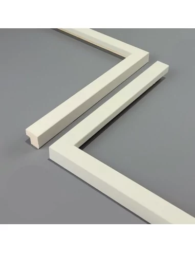 MOLDURA TACO LISO DIENTE ALTO. 20x20mm. BLANCO CENIZA
