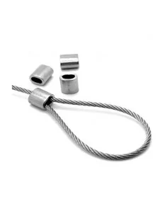 CASQUILLO de ALUMINIO para cable acero trenzado. 1.5mm a 2mm 2