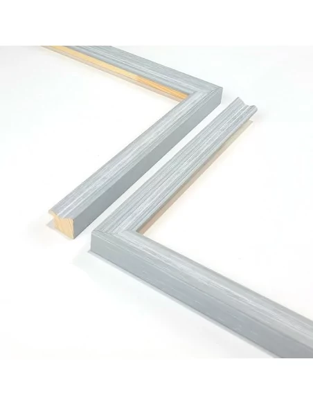MOLDURA CLÁSICA LISA RASPADA. 25x20mm. GRIS