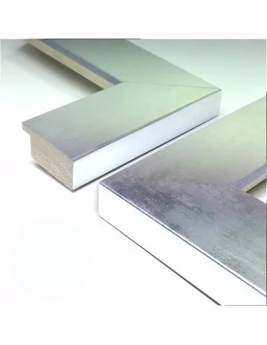MOLDURA PLANA 40mm PLATA ACERO