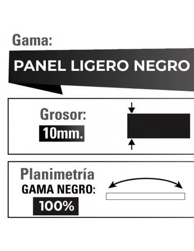 PANEL LIGERO Negro 10 mm grosor. Pegasus Black