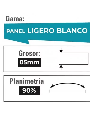 PANEL LIGERO Branco 5 mm de espessura. Pegasus Starplast