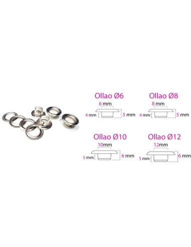 Œillets métalliques avec rondelle pour bâches, textiles et toiles – Argent chromé (1.000 pcs)