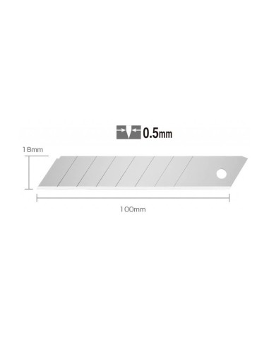 Recambio cuchillas 18mm para cutter ( 100 uds. )_Moldiber