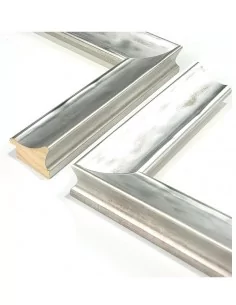 Moldura clásica profunda lisa 43x31 mm color plata fría