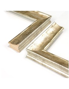 Moldura clásica profunda lisa 43x31 mm color plata vieja