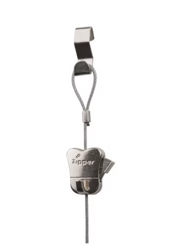 CUERDA DE ACERO 2 mts CON LAZO SUPERIOR + PIEZA "s"_Moldiber