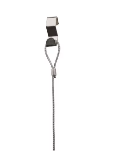 CORDE À TIRER EN ACIER DE 180 cm AVEC BOUCLE SUPÉRIEURE POUR ACCROCHER DES PHOTOS OU DES ENSEIGNES CORDE À TIRER EN ACIER DE 180 cm AVEC BOUCLE SUPÉRIEURE POUR ACCROCHER DES PHOTOS OU DES ENSEIGNES