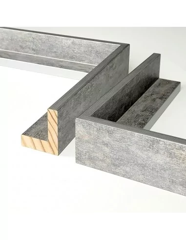 MOLDURA CAJA AMERICANA 45mm PLATA.