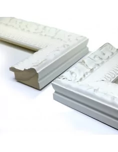 MOLDURA GRABADA 45mm BLANCO DECAPÉ