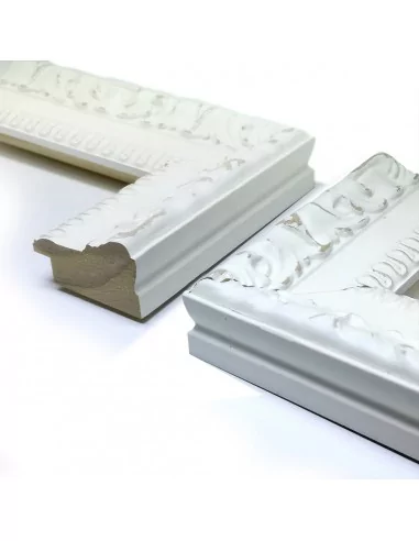 MOLDURA GRABADA 45mm BLANCO DECAPÉ