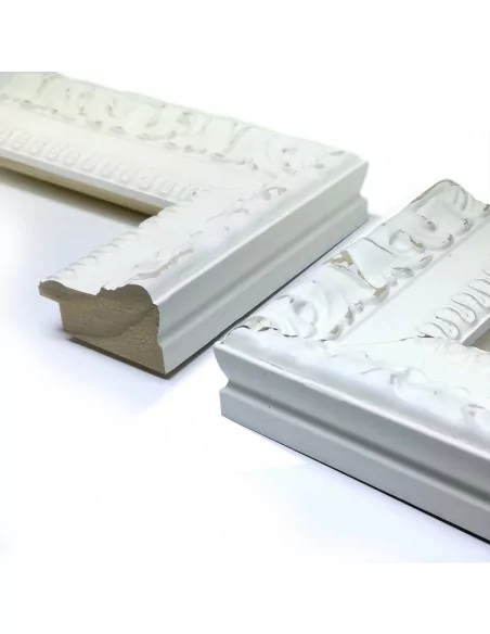 MOLDURA GRABADA 45mm BLANCO DECAPÉ