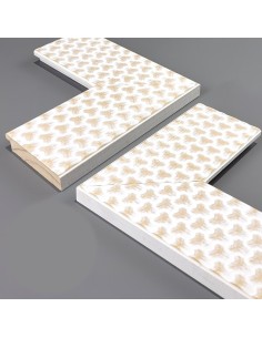 MOLDURA PLANA GRABADO CELDA. 85x18mm. BLANCO DECAPÉ