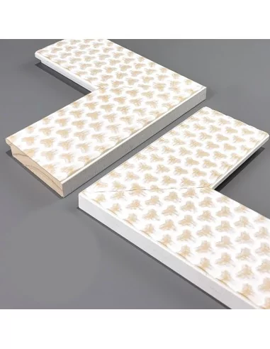 MOLDURA PLANA GRABADO CELDA. 85x18mm. BLANCO DECAPÉ MOLDURA PLANA GRABADO CELDA. 85x18mm. BLANCO DECAPÉ