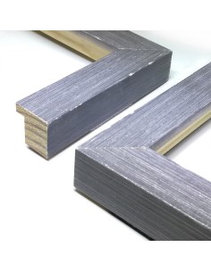MOLDURA 23mm FONDO RAYADO PLATA. GRIS