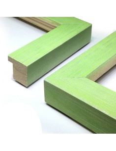 MOLDURA 23mm FONDO RAYADO PLATA. VERDE