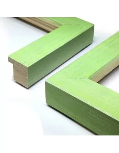 MOLDURA 23mm FONDO RAYADO PLATA. VERDE