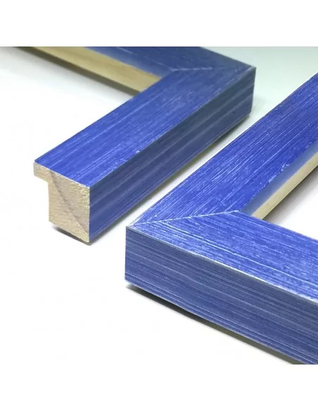 MOLDURA 23mm FONDO RAYADO PLATA. AZUL OSCURO