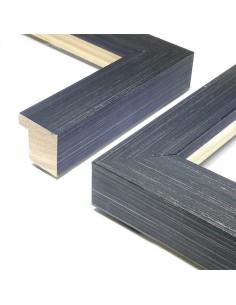MOLDURA 23mm FONDO RAYADO PLATA. NEGRO