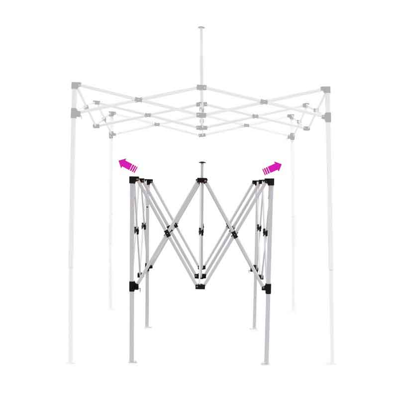 pas cher 2x2 tente en acier avec toit noir